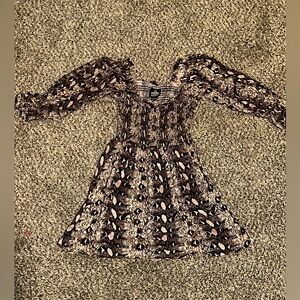 Snake Print Long Sleeve Dress